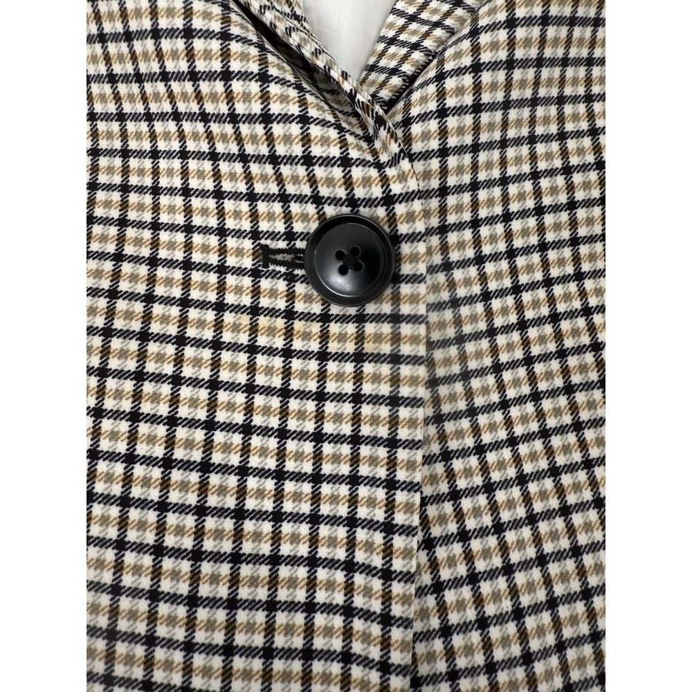 Vince Camuto Plaid Blazer Brown Black Cream Stretch Knit Lined Womens Size XXL - Picture 7 of 12